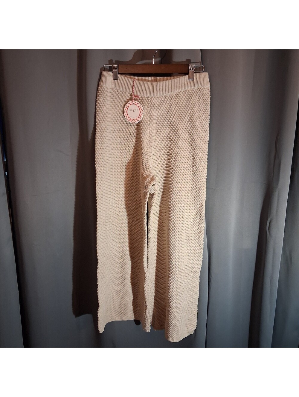 Umgee USA Cream Knit Wide Leg Pants Size S
